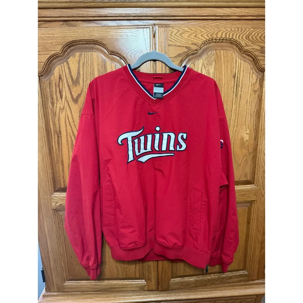 Nike Center Swoosh Vintage Minnesota Twins Pullover Windbreaker Jacket Men's L